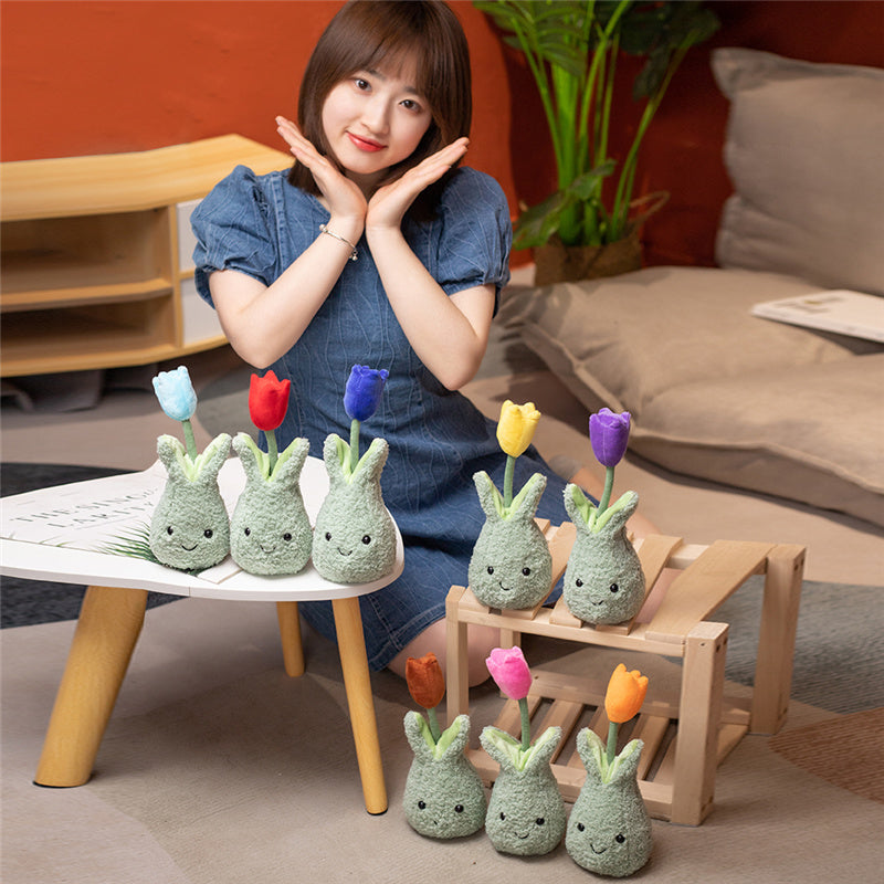 Friendly Cuddly Tulip 22cm Flower Pot Plushie Collection