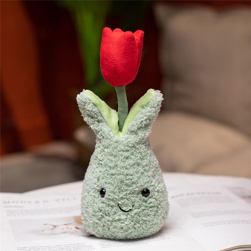 Friendly Cuddly Tulip 22cm Flower Pot Plushie Collection