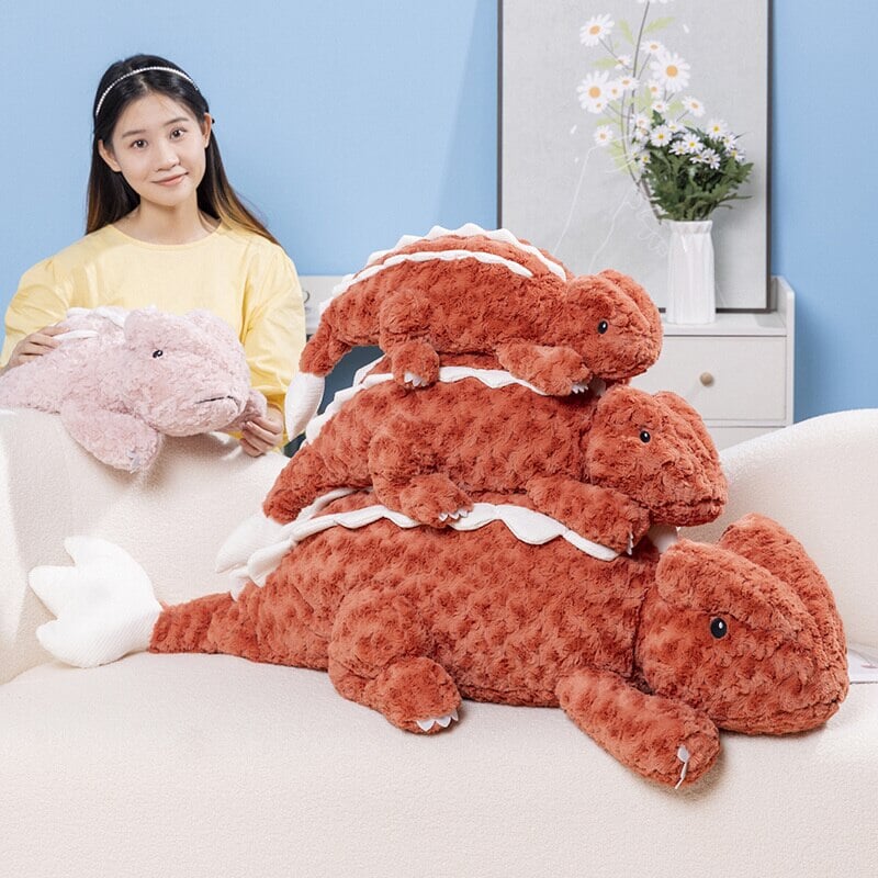 Fuzzy Cute Pink Red Lizard Plushies