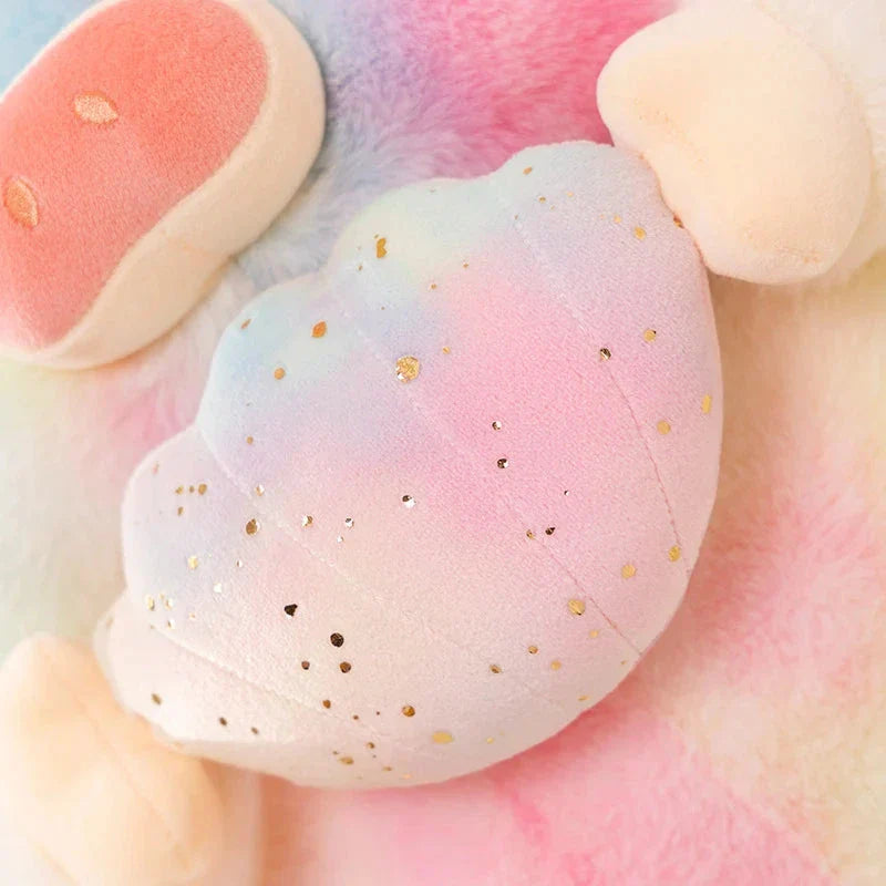 Galaxy Rainbow Pig Holding Shell Plushie