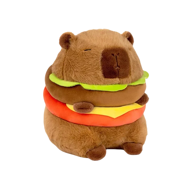 Hamburger Capybara Fluffy Plushie