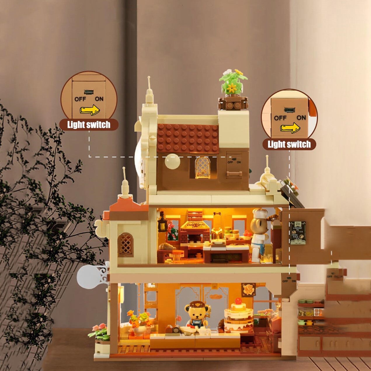 Honey Bear Cupcakes & Cookies Bakery Micro Building Blocks
