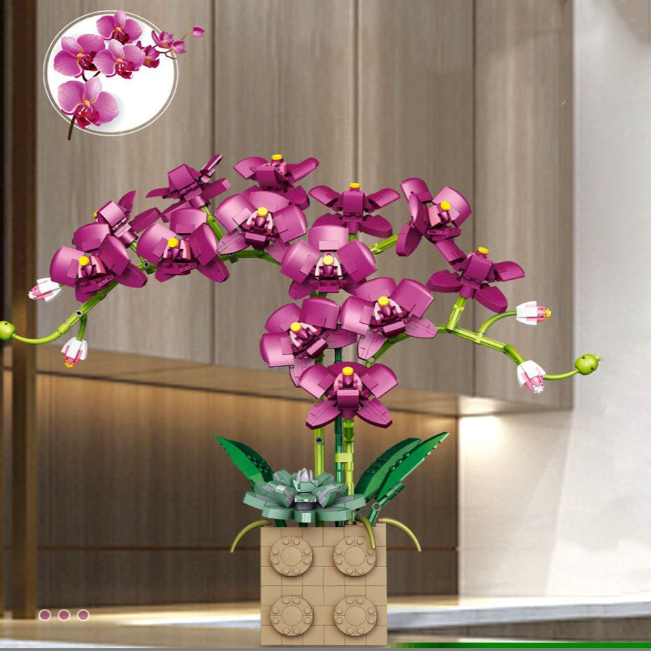 Huge Blossoming Orchid Flower Building Set Collection