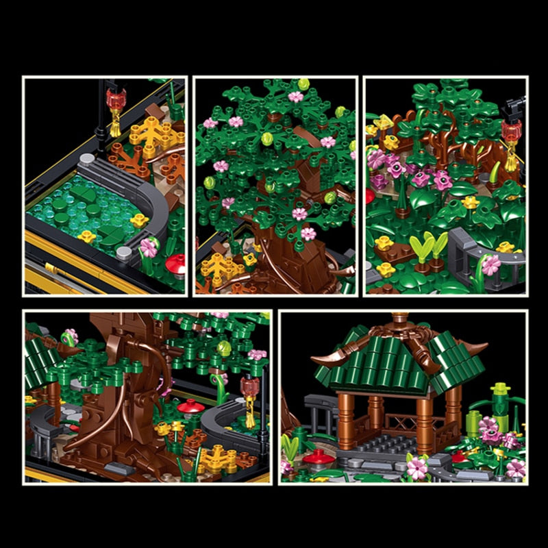 Japanese Pagoda Tree Pond Scene Nano Building Set
