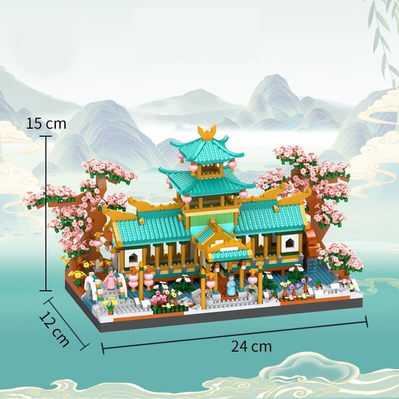 Japanese Sakura Palace Shrine Nano Building Blocks
