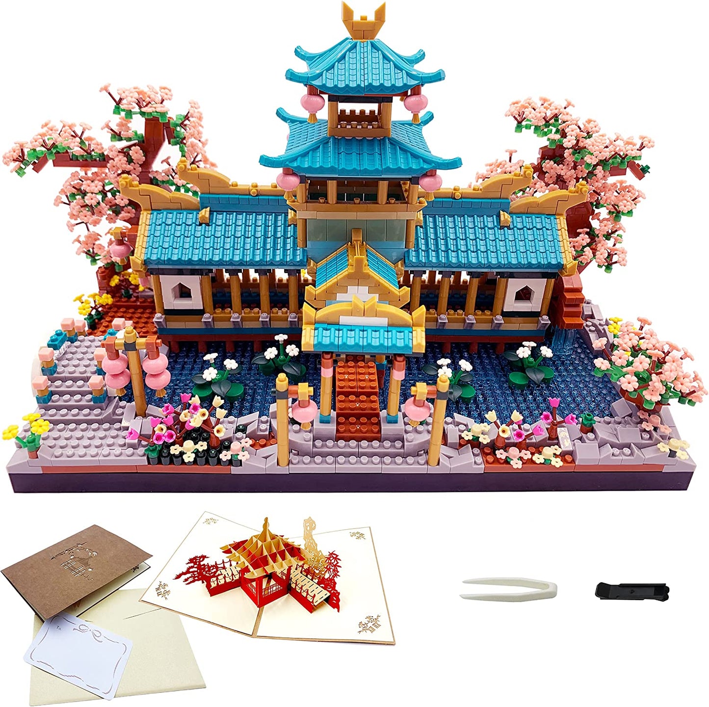 Japanese Sakura Palace Shrine Nano Building Blocks