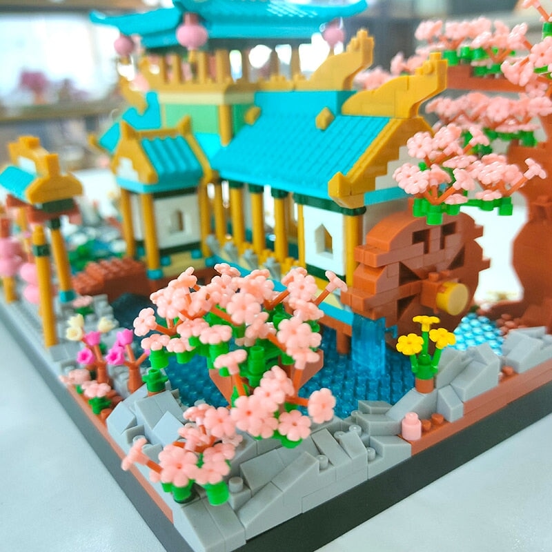 Japanese Sakura Palace Shrine Nano Building Blocks