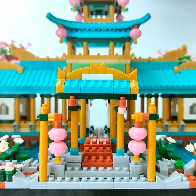 Japanese Sakura Palace Shrine Nano Building Blocks