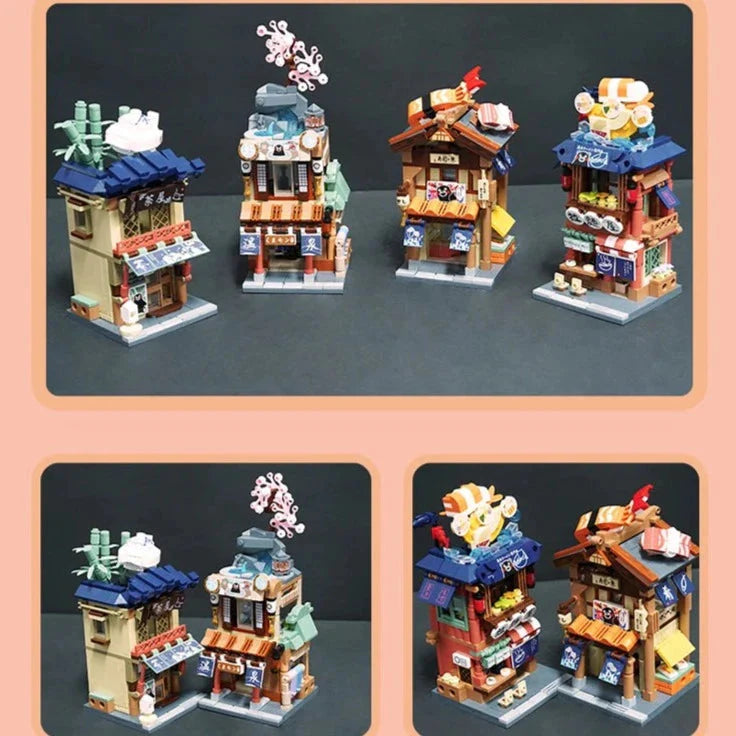 Japanese-themed Ramen Hot Spring Sushi Tea Micro Building Sets