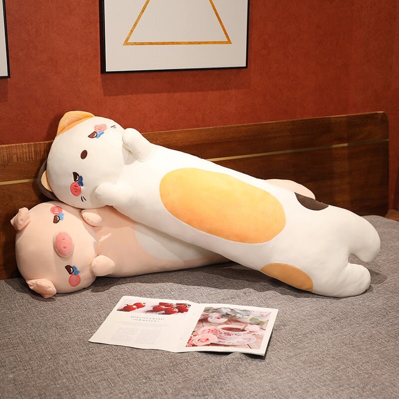 Kawaii 100cm Long Snuggly Dog Cat Pig Plushie Collection