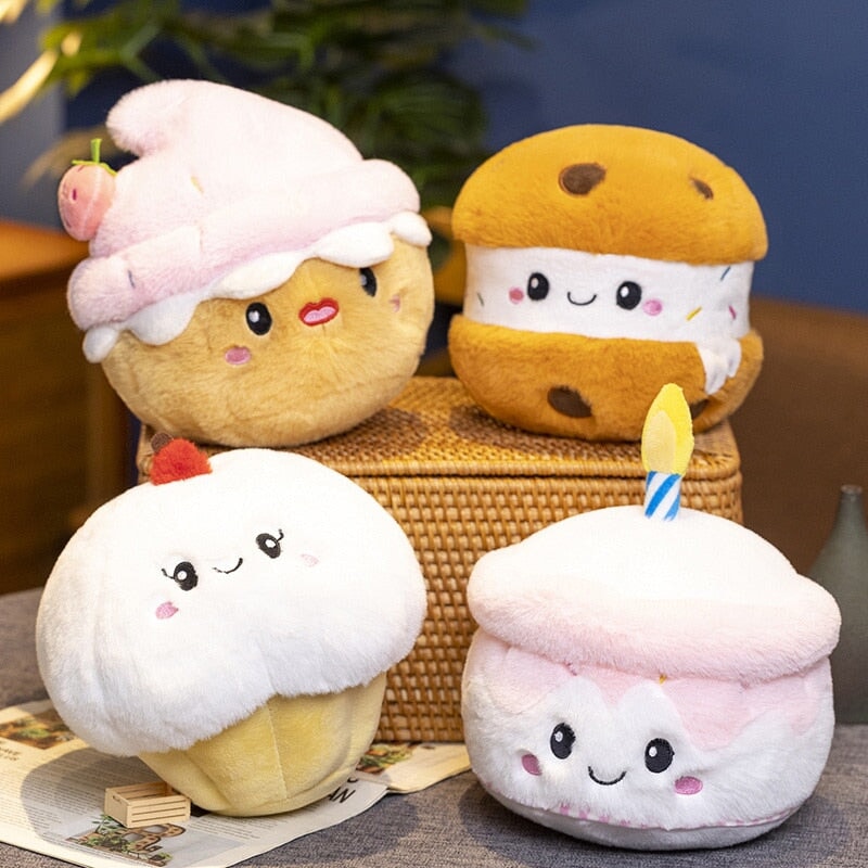 Kawaii Cake Plushie Strawberry Fruit Muffin Bakery Plushies