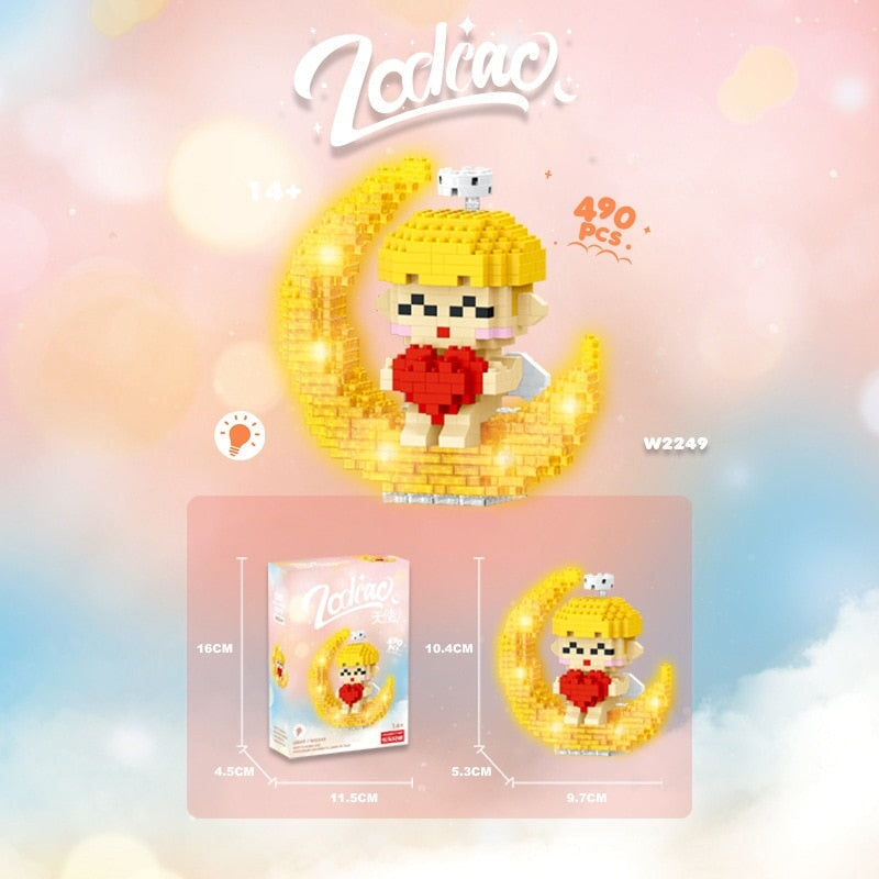 Kawaii Chibi Moon Zodiac Star Constellations Nano Building Blocks
