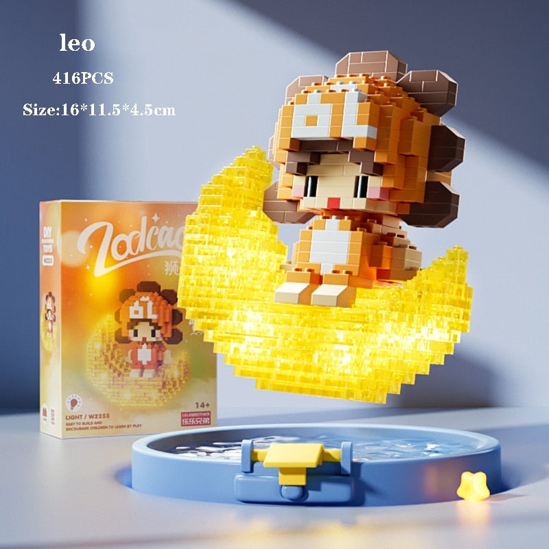 Kawaii Chibi Moon Zodiac Star Constellations Nano Building Blocks