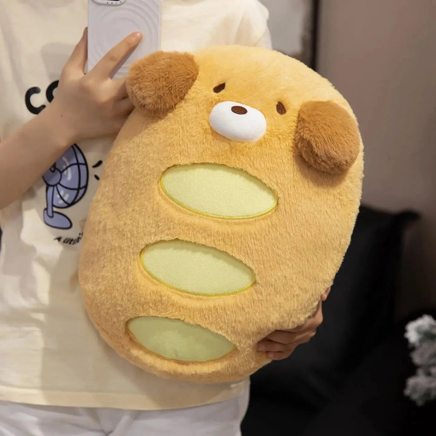 Kawaii Dog Bread Baguette Plushie