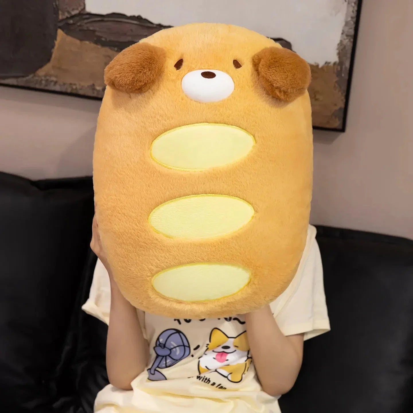 Kawaii Dog Bread Baguette Plushie