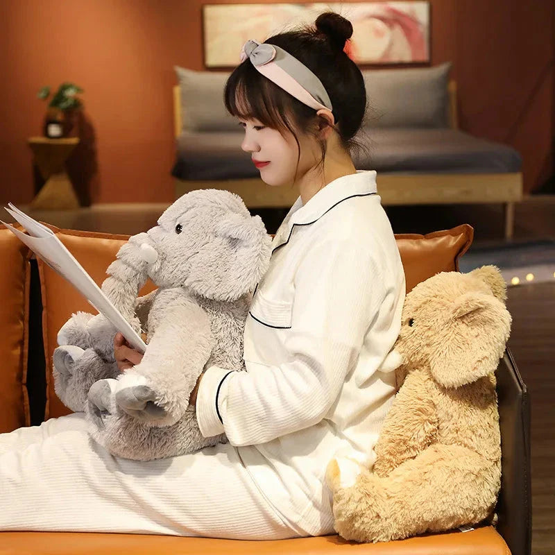 Kawaii Fluffy Elephant Plush Family