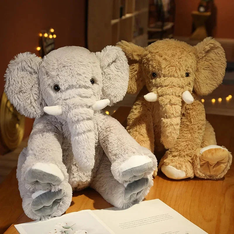 Kawaii Fluffy Elephant Plush Family