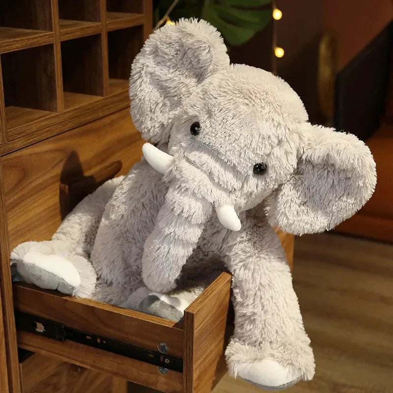 Kawaii Fluffy Elephant Plush Family