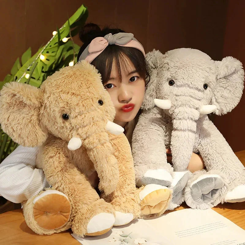 Kawaii Fluffy Elephant Plush Family