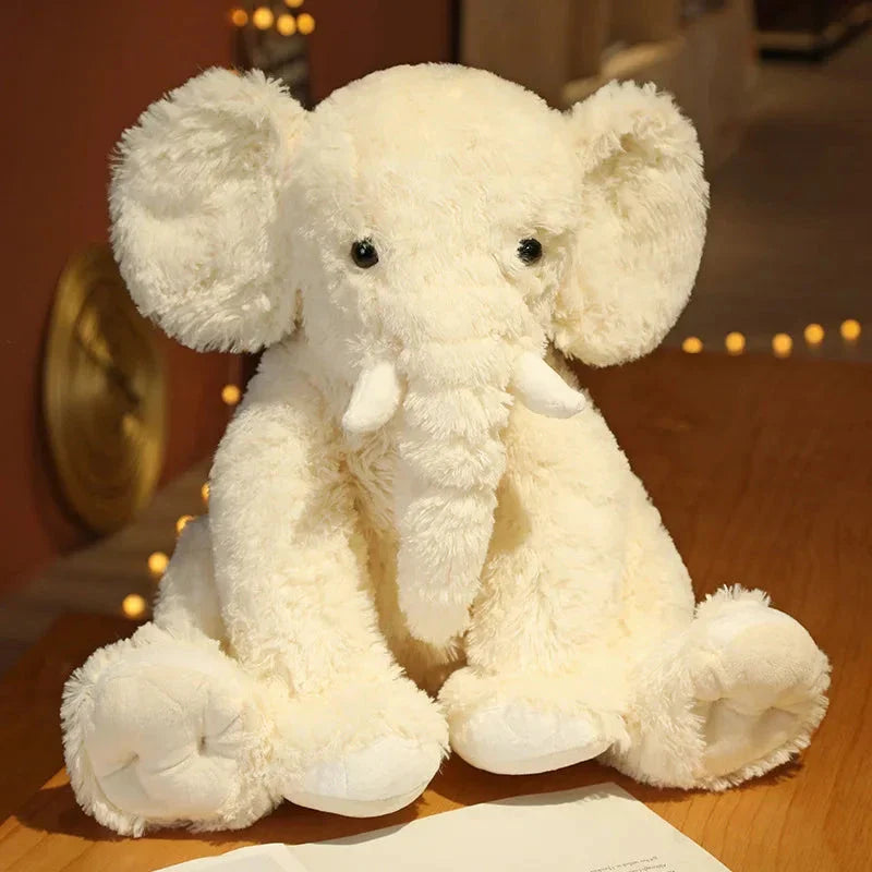 Kawaii Fluffy Elephant Plush Family