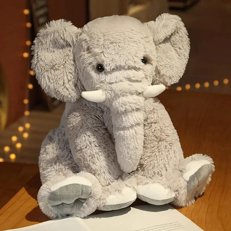 Kawaii Fluffy Elephant Plush Family