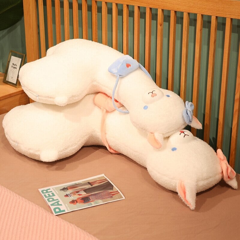 Kawaii Fluffy White Pancake Alpaca Plushie