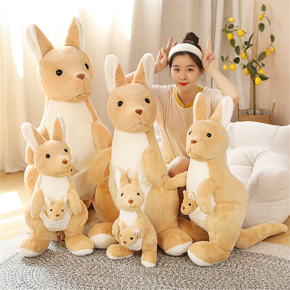 Kawaii Kangaroo Mama Papa and Baby Plushie