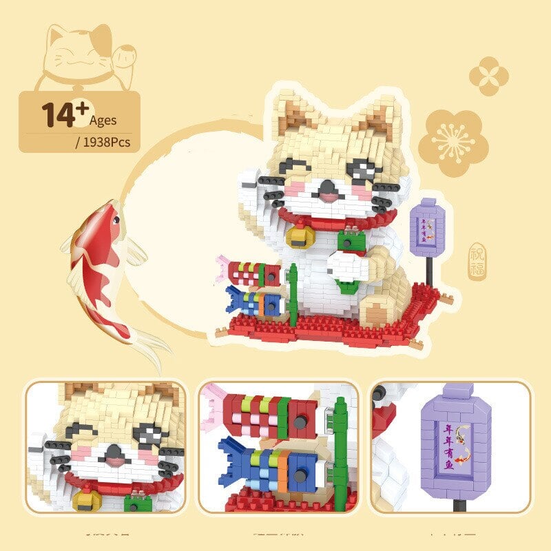 Kawaii Lucky Fortune Cat Nano Building Sets