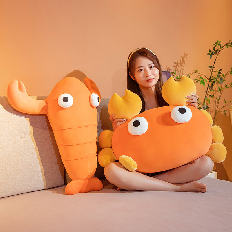 Kawaii Orange Crab & Lobster Plushie