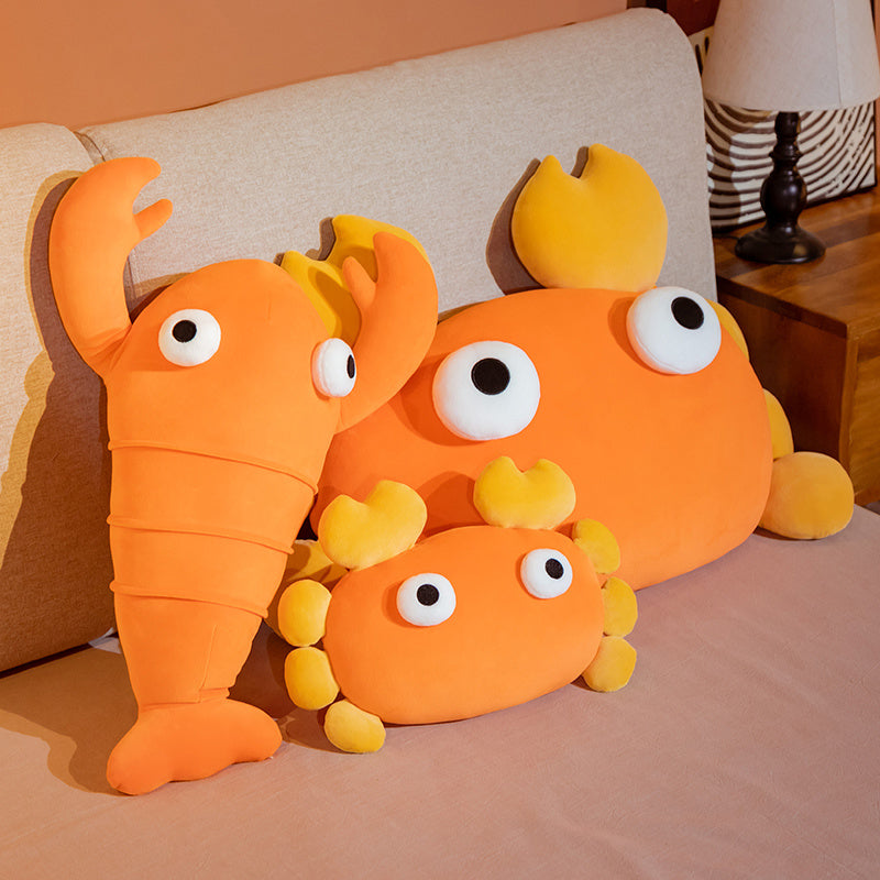 Kawaii Orange Crab & Lobster Plushie