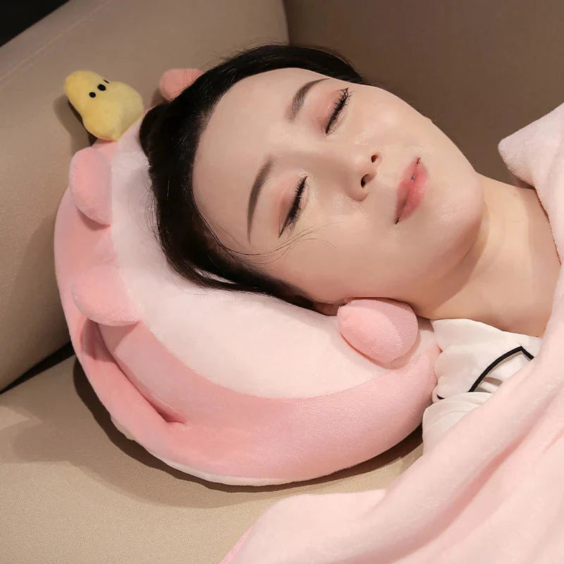 Kawaii Triangle Capybara Plush Pillows With Blanket