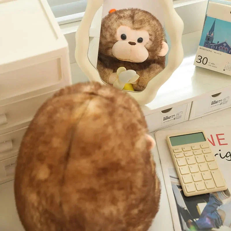 Kawaii Yellow Brown Chunky Monkey With Banana Plushie