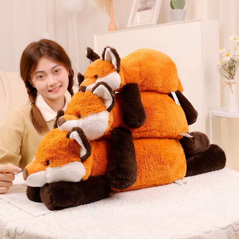 Laying Sloth and Fox Raccoon Crocodile Plushie Friends