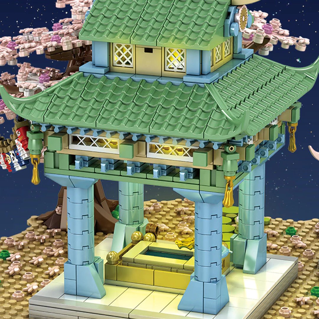Light up Romantic Japanese Hakone Shrine with Sakura Tree Building Sets
