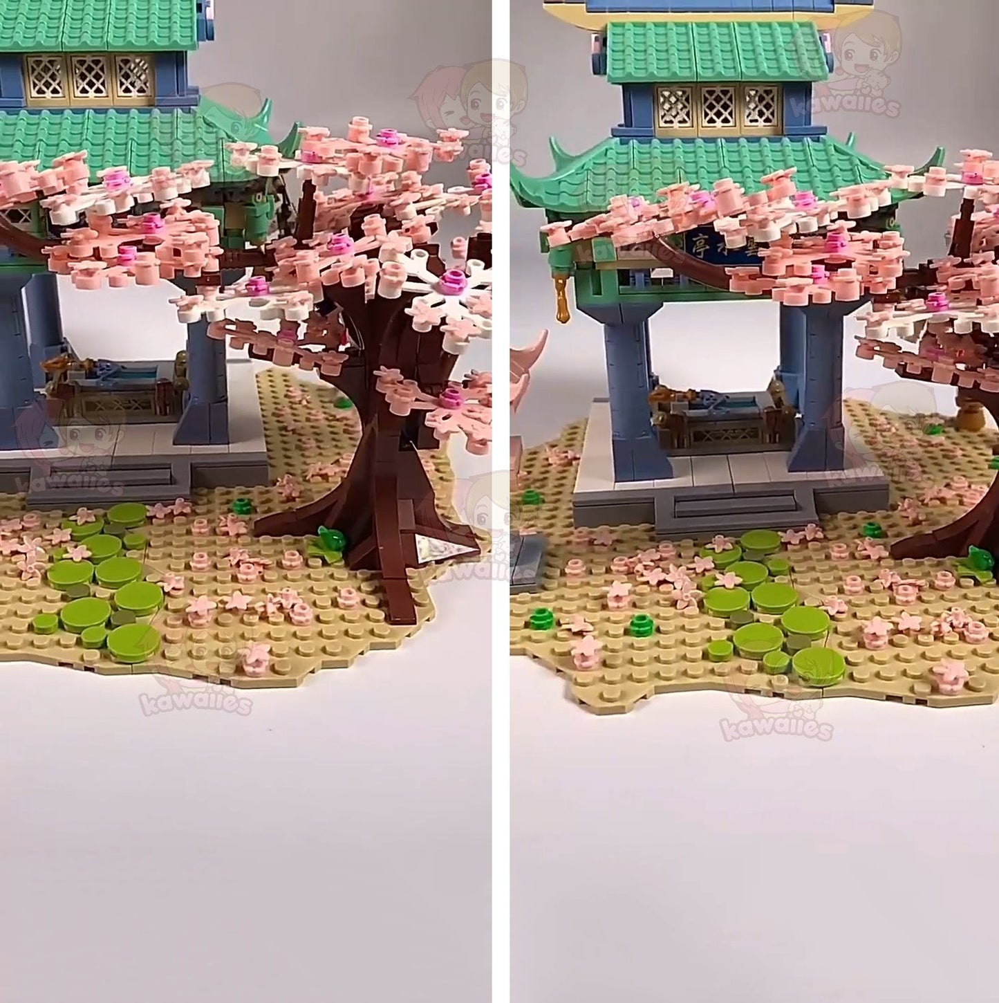 Light up Romantic Japanese Hakone Shrine with Sakura Tree Building Sets