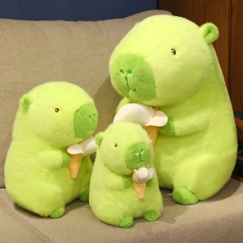 Lime Green Capybara Banana Plush