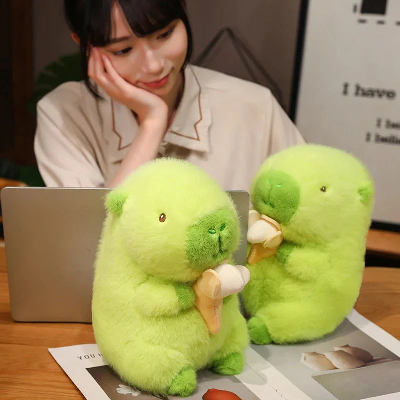 Lime Green Capybara Banana Plush