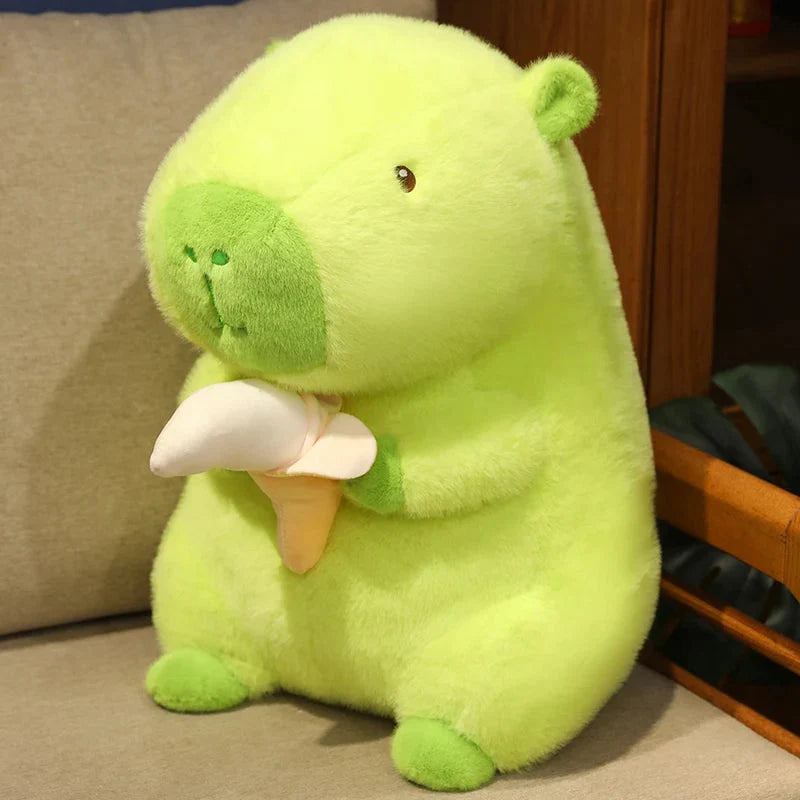 Lime Green Capybara Banana Plush