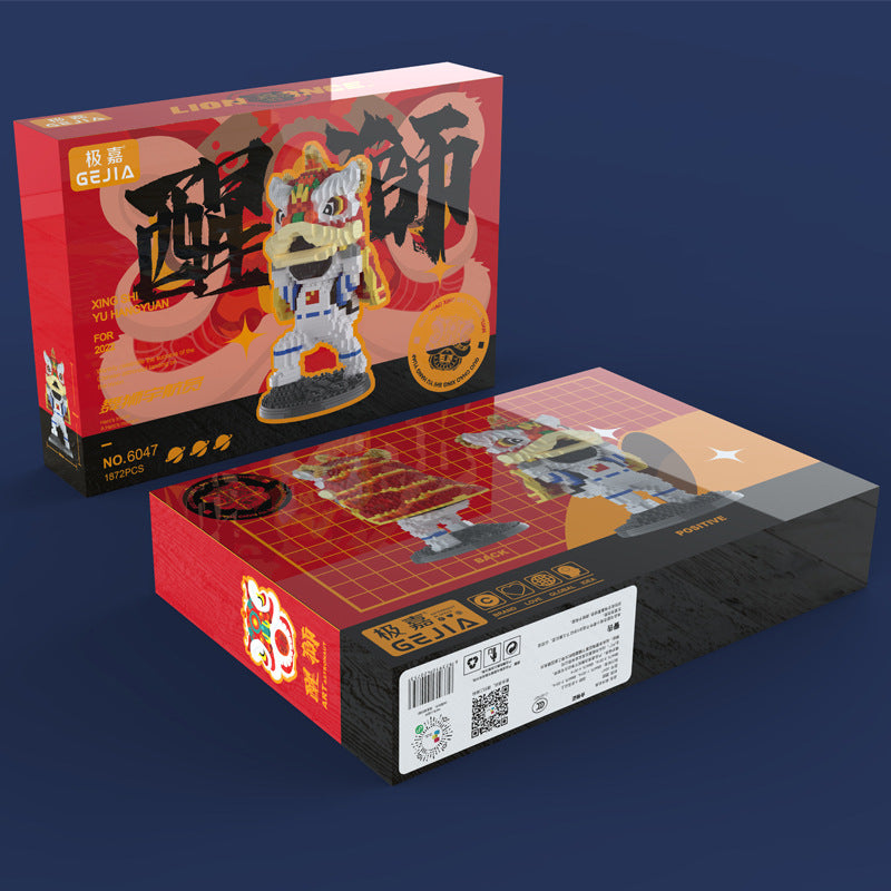 Lion & Dragon Dance Astronaut Nano Building Blocks