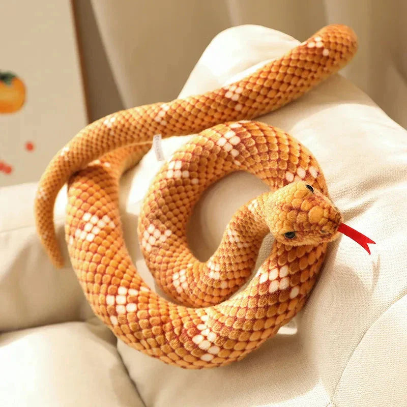 Long Realistic Brown Green Orange Snake Plushies