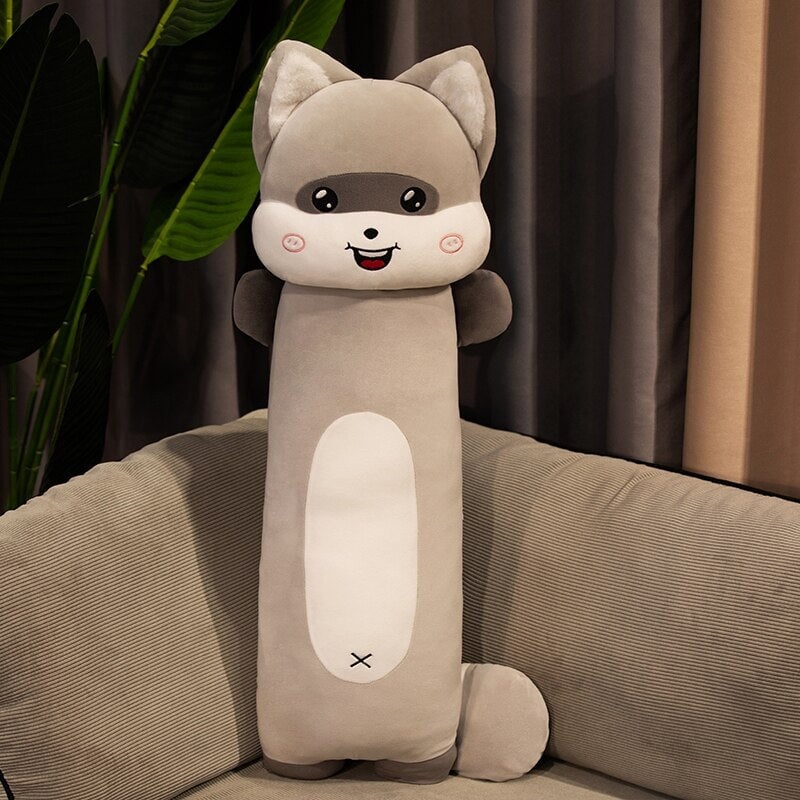Long Snuggly Cat and Raccoon Plushies