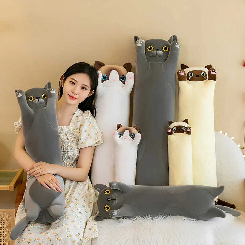 Long Snuggly Cat Siamese British Shorthair Snowshoe Plushies Collection