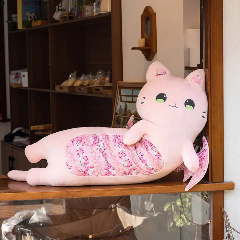 Long Snuggly Luna & Solis Sakura Cat Plushies