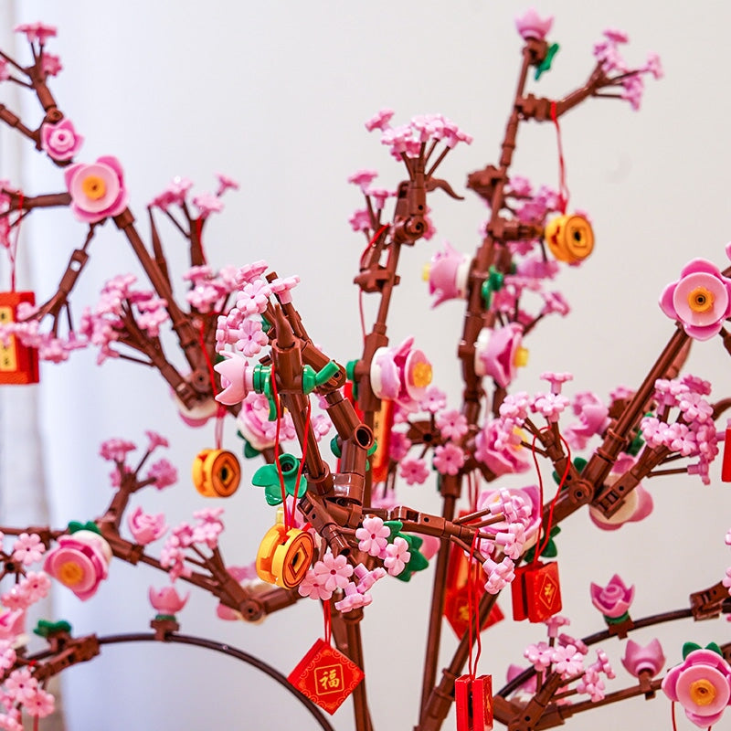 Lucky Peach Blossom Vase Micro Building Blocks