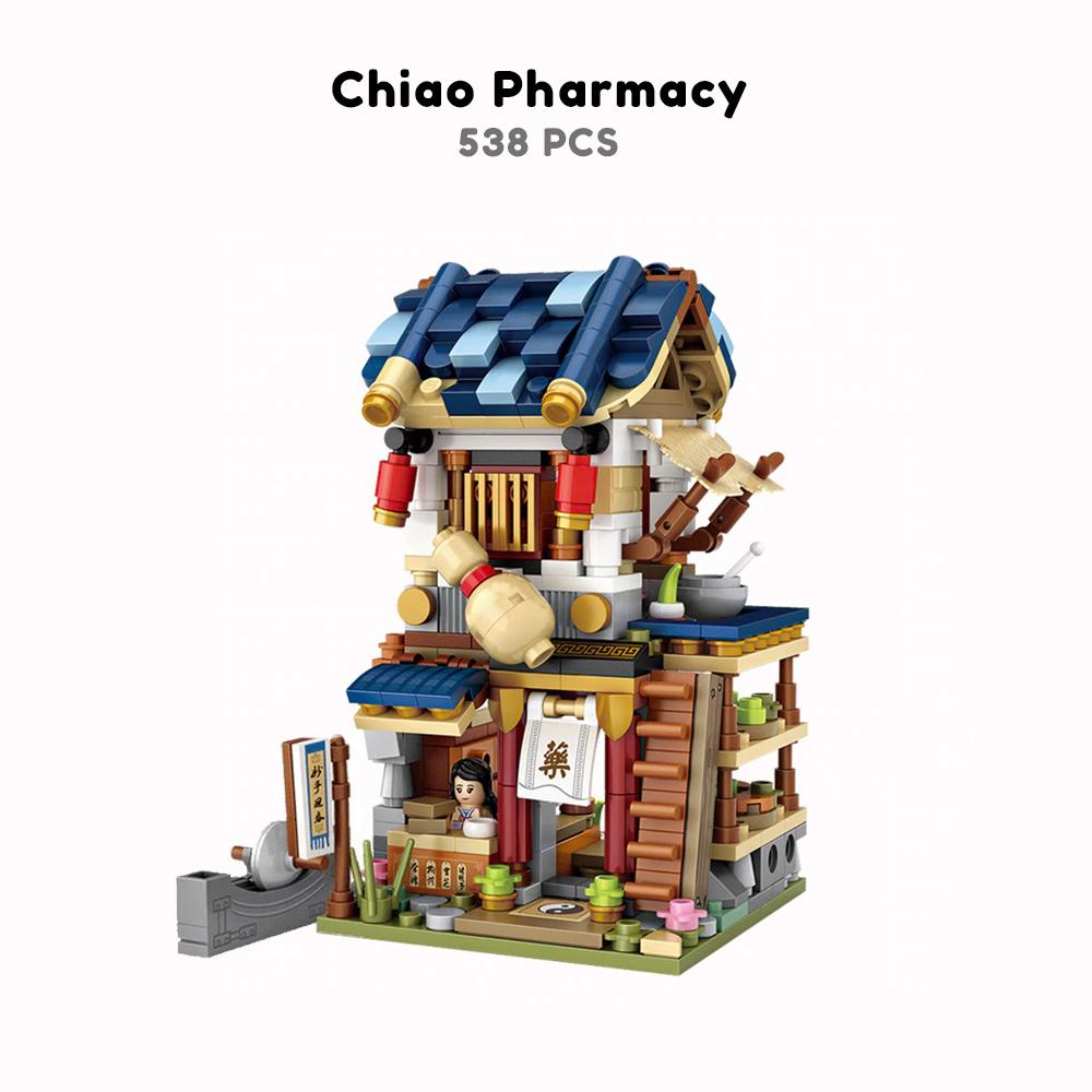 Micro Cute Little Nanzhuang Old Street Building Sets
