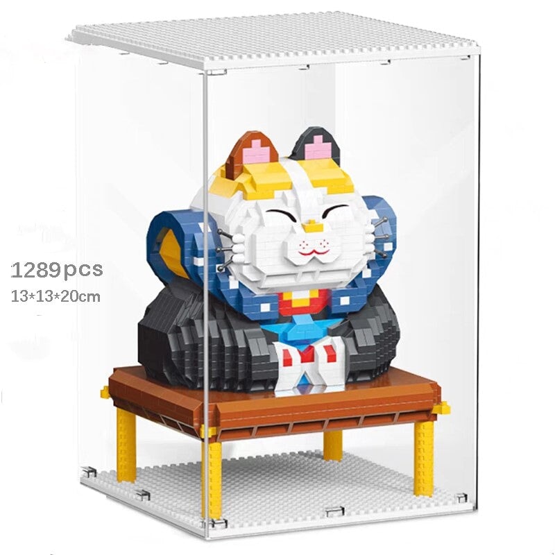 Muscle Lucky Cat & Kimono Outfit Nano Building Blocks