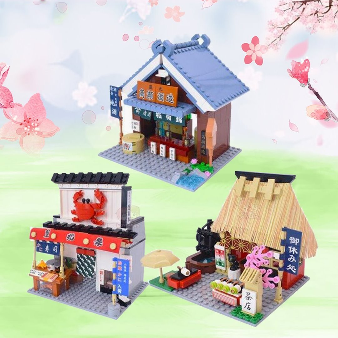 Nippombashi Dori Street Japanese Restaurants Building Sets