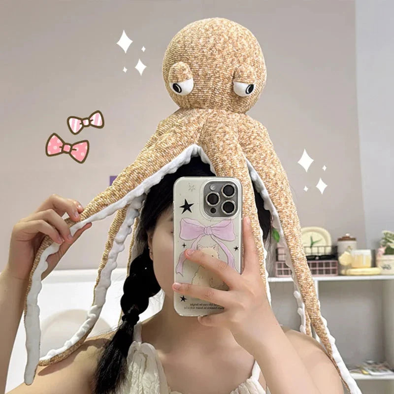 Pink Brown Funny Octopus Plushies