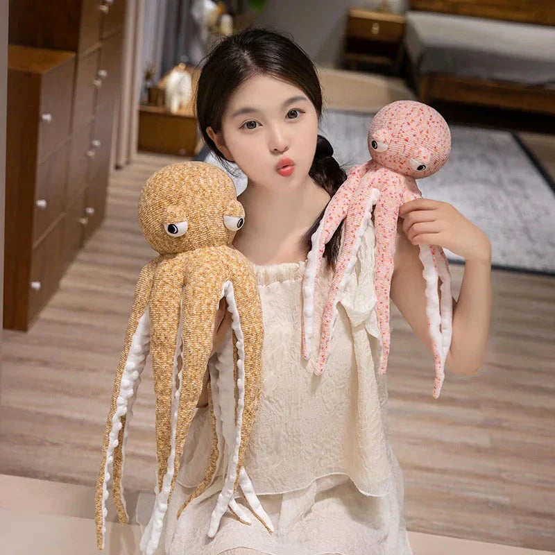 Pink Brown Funny Octopus Plushies