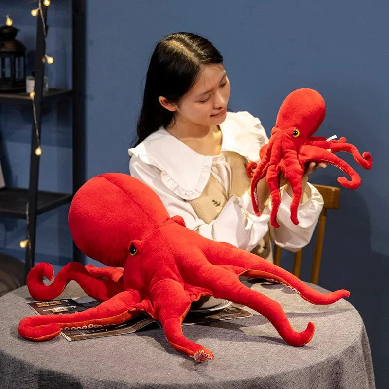 Red Life-like Octopus Plushie